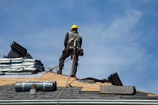 Professional Gutter Installation technician working in West Lebanon, NH
